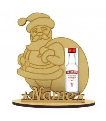 6mm Smirnoff Vodka Miniature Christmas Holder on a Stand - Santa - Stand Options